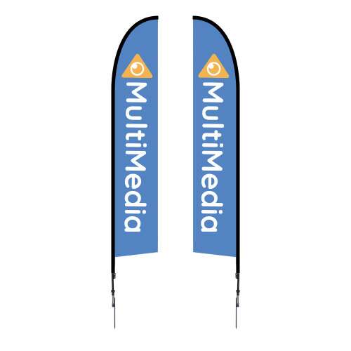 14 ft. Large Falcon® Flag — Double Sided Graphic Package / Spike Base